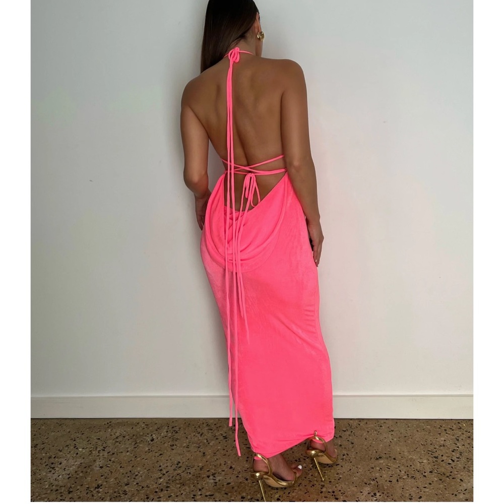Melani The Label hot pink backless dress